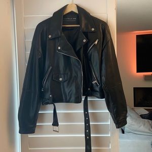 Bagatelle NYC - Faux Leather Cropped Jacket - L